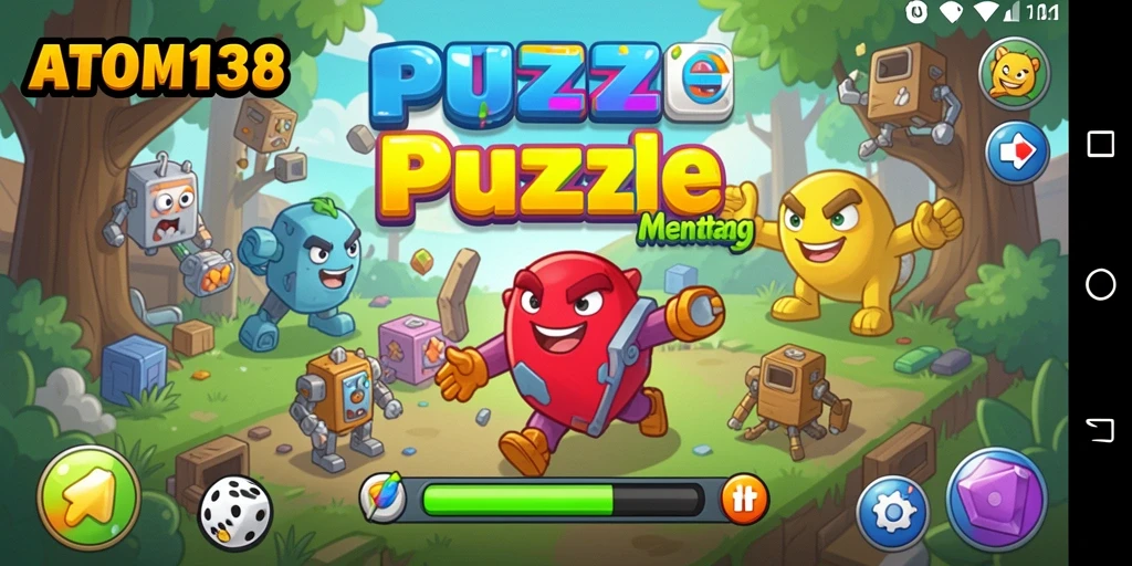 Tampilan gameplay ATOM138 yang menarik dan menantang.