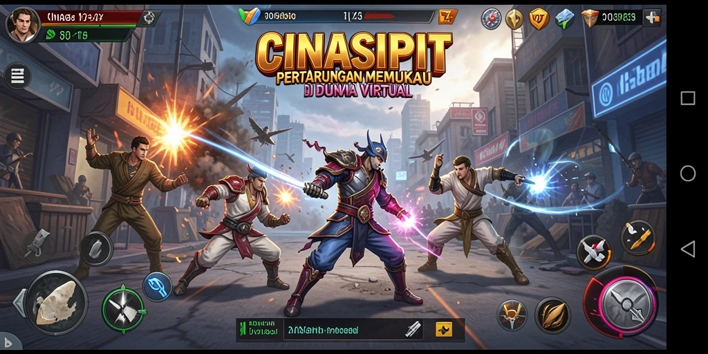 Tampilan luar biasa dari pertarungan CINASIPIT dengan karakter ikonik.