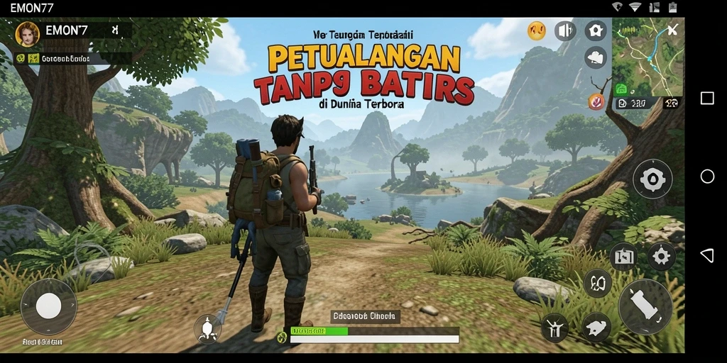 Screenshot gameplay EMON77 dengan pemandangan yang memukau.
