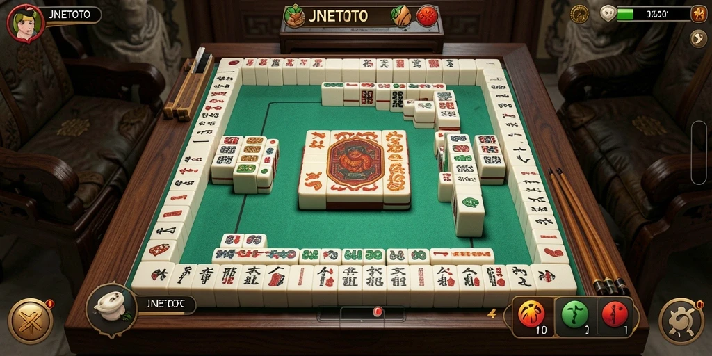 Screenshot gameplay <strong>JNETOTO</strong> menampilkan tantangan Mahjong yang mengasyikkan.