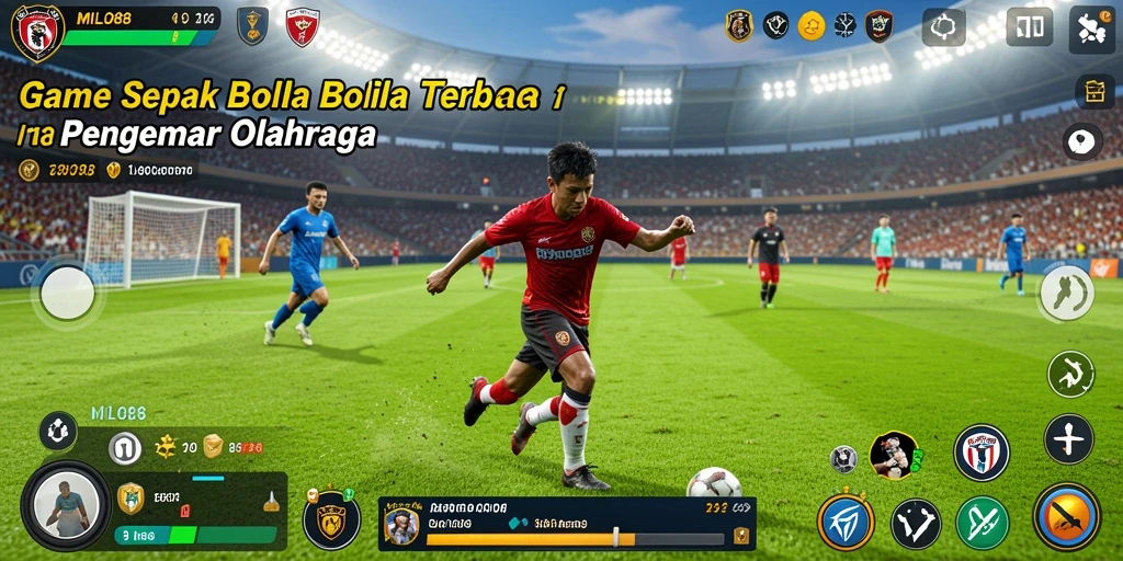Tampilan utama gameplay <strong>MILO88</strong> yang menampilkan aksi sepak bola seru.