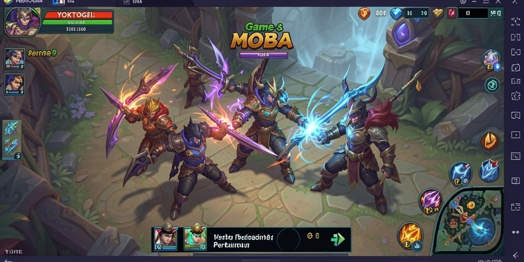 Tangkapan layar gameplay seru YOKTOGEL di medan perang MOBA.