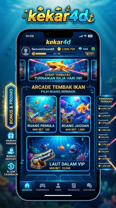 Tampilan utama aplikasi kekar4d dengan navigasi sederhana.